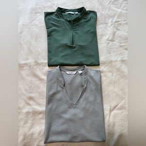Lady Hagen Sage & Green and gray golf tops, set of 2, size small